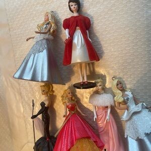 Barbie 6 ornaments lot